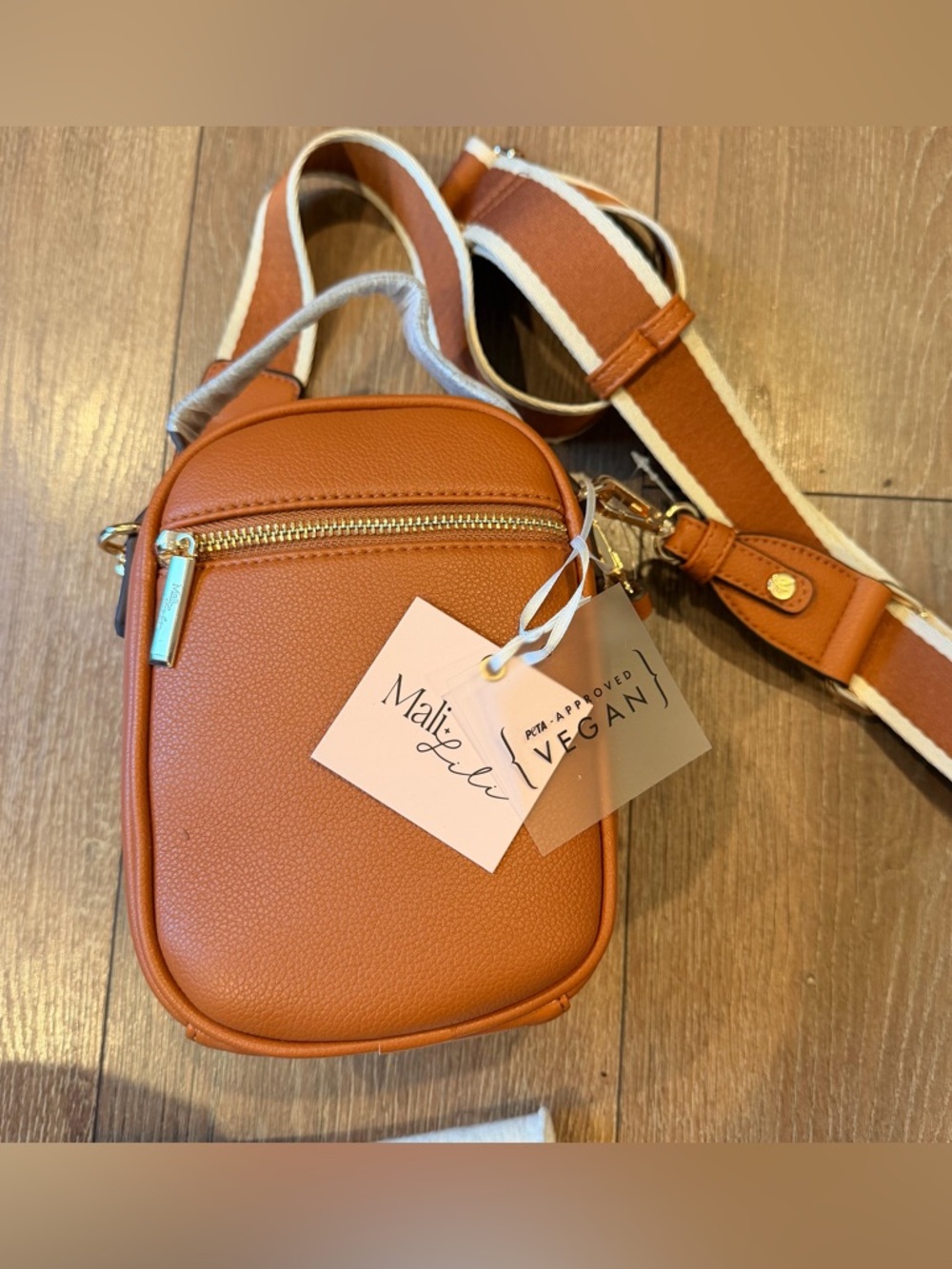 🤎 Mali + Lili Gail Crossbody Bag NWT Anthropologie Vegan Leather Dual Strap